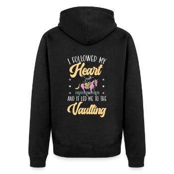 I Followed My Heart And It Led Me To The Vaulting - Unisex Premium Organic Zip Hoodie - black - Back - Nico (187cm)