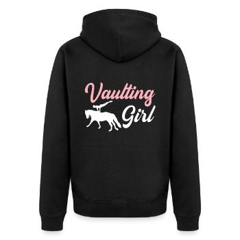 Saut de cheval Fille Amoureux des chevaux Voltige - Veste à capuche bio Premium Unisexe - noir - Dos - Nico (187cm)