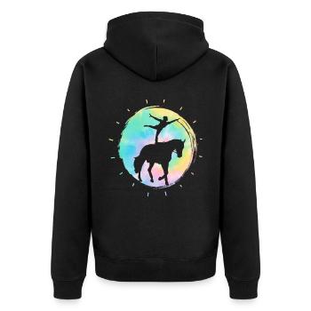 Saut à cheval Voltigeur Équitation Équitation - Veste à capuche bio Premium Unisexe - noir - Dos - Nico (187cm)