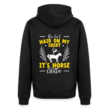 Ce ne sont pas des cheveux sur ma chemise, ce sont des paillettes de cheval - Veste à capuche bio Premium Unisexe - noir - Dos - Nico (187cm)