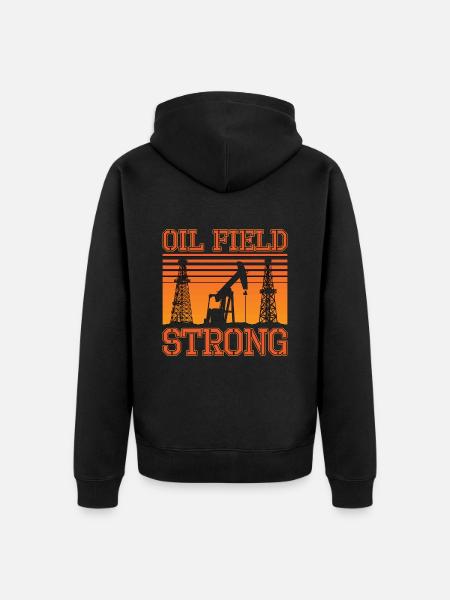 Oilfield Worker Oil Field Strong Oil Rig Roughneck - Unisex Premium Bio Zip Hoodie - Schwarz