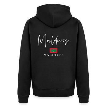 Vacances avec drapeau grec - Île des Maldives - Veste à capuche bio Premium Unisexe - noir - Dos - Nico (187cm)