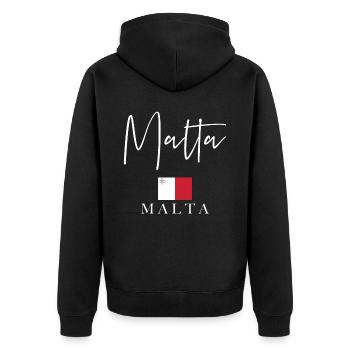Grèce Flag Holidays - Île de Malte - Veste à capuche bio Premium Unisexe - noir - Dos - Nico (187cm)