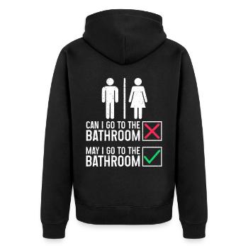 Englischlehrerin Englischlehrer Schule - Unisex Premium Bio Zip Hoodie - Schwarz - Hinten - Nico (187cm)