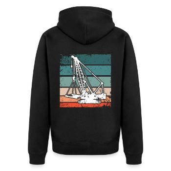 Crane Operator Crane Crane Driver - Unisex Premium Organic Zip Hoodie - black - Back - Nico (187cm)