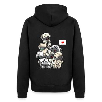 Lustig Walliser Schwarznasenschaf Schaf - Unisex Premium Bio Zip Hoodie - Schwarz - Hinten - Nico (187cm)
