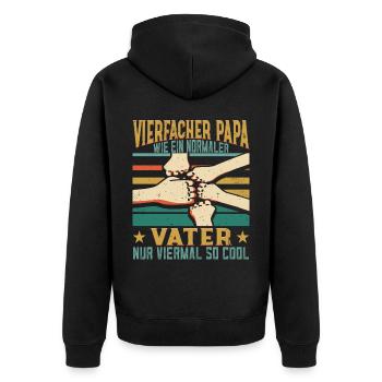 Père de quatre Père Père 4 enfants - Veste à capuche bio Premium Unisexe - noir - Dos - Nico (187cm)