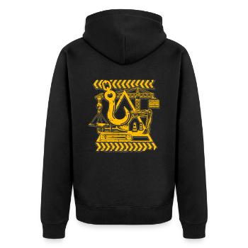 Crane Operator Crane Crane Driver - Unisex Premium Organic Zip Hoodie - black - Back - Nico (187cm)