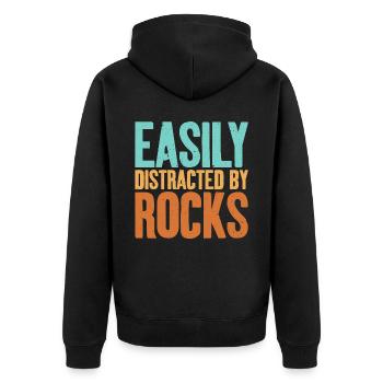 Slightly distracted by rocks Egyptian - Unisex Premium Organic Zip Hoodie - black - Back - Nico (187cm)