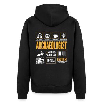 Archaeologist Facts Egyptian - Unisex Premium Organic Zip Hoodie - black - Back - Nico (187cm)