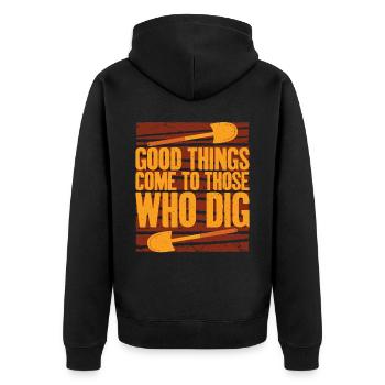 Those who have Egyptian - Unisex Premium Organic Zip Hoodie - black - Back - Nico (187cm)