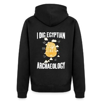 Dig Egyptian Archaeology Archaeologist Expert - Unisex Premium Organic Zip Hoodie - black - Back - Nico (187cm)