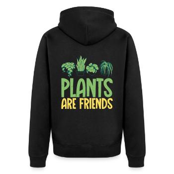 Les plantes sont amies végétaliennes végétariennes - Veste à capuche bio Premium Unisexe - noir - Dos - Nico (187cm)