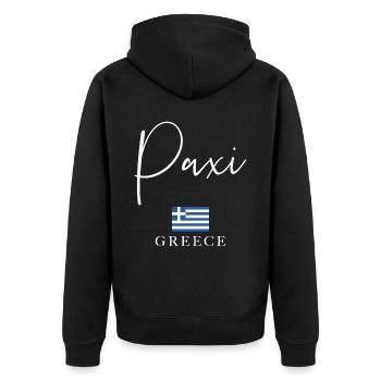 Vacances du drapeau de la Grèce - Islande Paxi - Veste à capuche bio Premium Unisexe - noir - Dos - Nico (187cm)