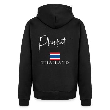 Grèce Flag Holidays - Île de Phuket - Veste à capuche bio Premium Unisexe - noir - Dos - Nico (187cm)