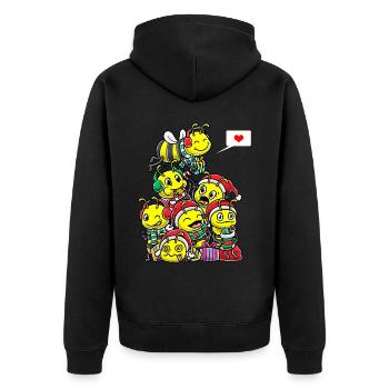 Lustig Weihnachten Bienen Imker Imkerin Biene - Unisex Premium Bio Zip Hoodie - Schwarz - Hinten - Nico (187cm)