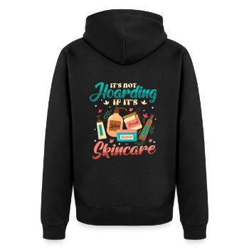 Es Ist Kein Horten, Wenn Es Hautpflege Ist. - Unisex Premium Bio Zip Hoodie - Schwarz - Hinten - Nico (187cm)