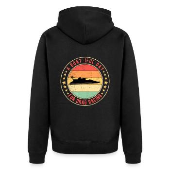 Boat-iful Day for Drag Boat Racing - Unisex Premium Bio Zip Hoodie - Schwarz - Hinten - Nico (187cm)