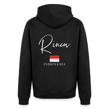 Grèce Flag Holidays - Île de Rinca - Veste à capuche bio Premium Unisexe - noir - Dos - Nico (187cm)