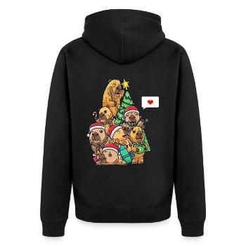Capybara Noël Drôle Noël - Veste à capuche bio Premium Unisexe - noir - Dos - Nico (187cm)