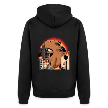 Capybara animal capybara - Veste à capuche bio Premium Unisexe - noir - Dos - Nico (187cm)