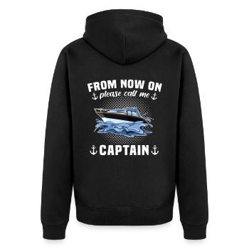 Kapitän Call Me Captain - Veste à capuche bio Premium Unisexe - noir - Dos - Nico (187cm)