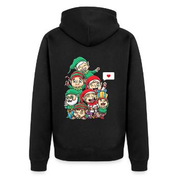 Lustig Weihnachten Elfen Weihnachtself - Unisex Premium Bio Zip Hoodie - Schwarz - Hinten - Nico (187cm)