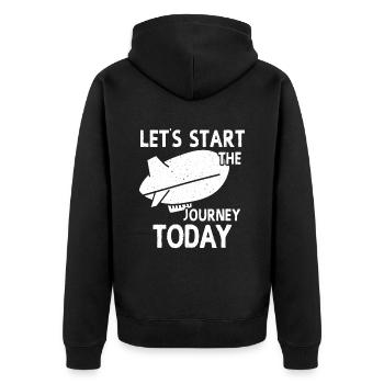Lets Start The Journey Today Zeppelin - Unisex Premium Organic Zip Hoodie - black - Back - Nico (187cm)
