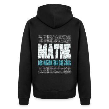 Mathe Mathematiklehrer Mathematikstudent - Unisex Premium Bio Zip Hoodie - Schwarz - Hinten - Nico (187cm)