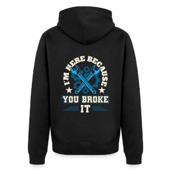 Garage Mechanic Craftsman - Unisex Premium Organic Zip Hoodie - black - Back - Nico (187cm)