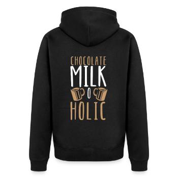 Chocolat Lait O Holic Choco Boisson Chocolat - Veste à capuche bio Premium Unisexe - noir - Dos - Nico (187cm)