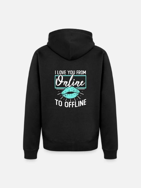Langdistance par forlovelse - Premium økologisk unisex-hættejakke - sort