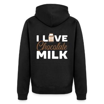 J’adore le buveur de lait au chocolat Choco Drink Flavor - Veste à capuche bio Premium Unisexe - noir - Dos - Nico (187cm)