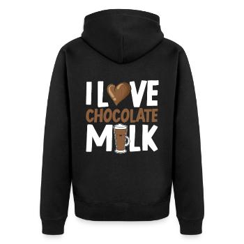 J’adore le buveur de lait au chocolat Choco Drink Flavor - Veste à capuche bio Premium Unisexe - noir - Dos - Nico (187cm)