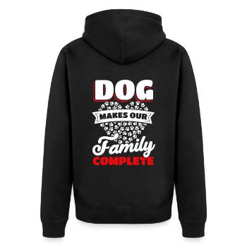 Familie Haustierbesitzer Welpe Hundeliebhaber - Unisex Premium Bio Zip Hoodie - Schwarz - Hinten - Nico (187cm)