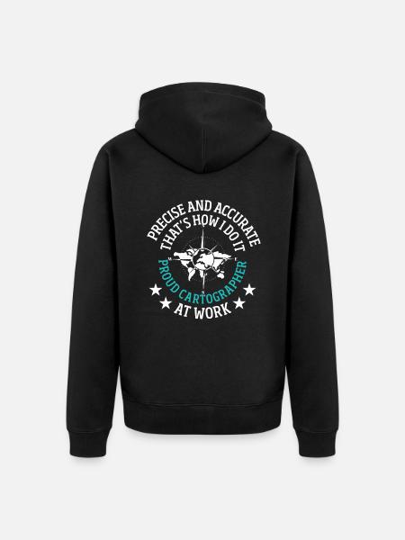 Cartographer Map Cartography - Unisex Premium Organic Zip Hoodie - black