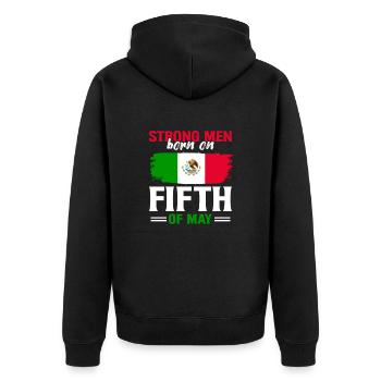 Mexiko Patriotisch Mexikanisch Cinco de Mayo - Unisex Premium Bio Zip Hoodie - Schwarz - Hinten - Nico (187cm)