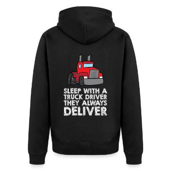 Chauffeur de camion Camionneur - Veste à capuche bio Premium Unisexe - noir - Dos - Nico (187cm)