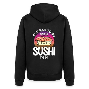 Sushi Cadeau Riz Doux Sushi - Veste à capuche bio Premium Unisexe - noir - Dos - Nico (187cm)