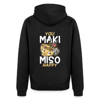 Sushi Cadeau Riz Doux Sushi - Veste à capuche bio Premium Unisexe - noir - Dos - Nico (187cm)