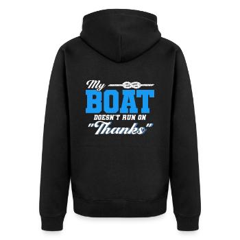Pontoon Boat Gift Captain Boots Pontoon - Unisex Premium Organic Zip Hoodie - black - Back - Nico (187cm)