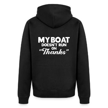 Pontoon Boat Gift Captain Boots Pontoon - Unisex Premium Organic Zip Hoodie - black - Back - Nico (187cm)