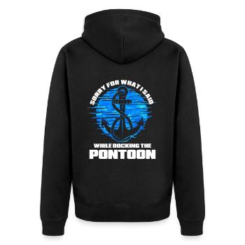 Pontoon Boat Gift Captain Boots Pontoon - Unisex Premium Organic Zip Hoodie - black - Back - Nico (187cm)