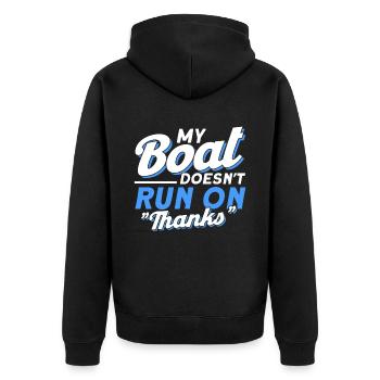 Pontoon Boat Gift Captain Boots Pontoon - Unisex Premium Organic Zip Hoodie - black - Back - Nico (187cm)