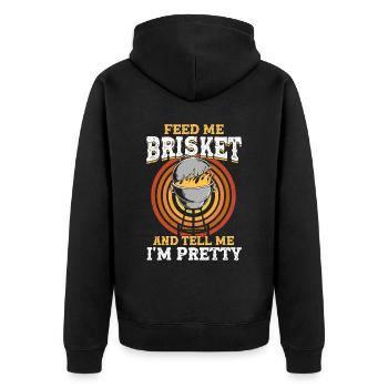 Bbq Grill Meat Lovers Grill Party Food Bbq - Unisex Premium Organic Zip Hoodie - black - Back - Nico (187cm)