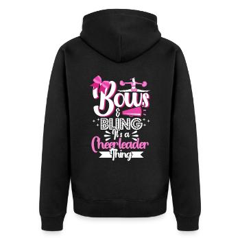 Cheerleading Cheerleader Cheering Team Cheer Coach - Unisex Premium Organic Zip Hoodie - black - Back - Nico (187cm)