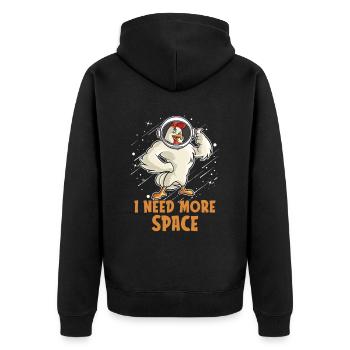 Chicken Hen Astronaute J’ai besoin de plus d’espace - Veste à capuche bio Premium Unisexe - noir - Dos - Nico (187cm)