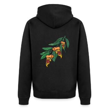 Feuilles de pizza - Veste à capuche bio Premium Unisexe - noir - Dos - Nico (187cm)