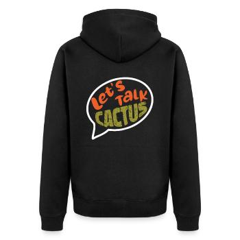 Kaktus Garten Sukkulenten - Unisex Premium Bio Zip Hoodie - Schwarz - Hinten - Nico (187cm)