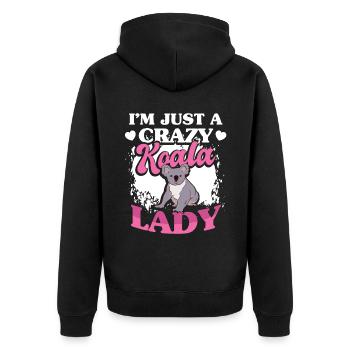 Koala Bär Australischer Zoo - Unisex Premium Bio Zip Hoodie - Schwarz - Hinten - Nico (187cm)